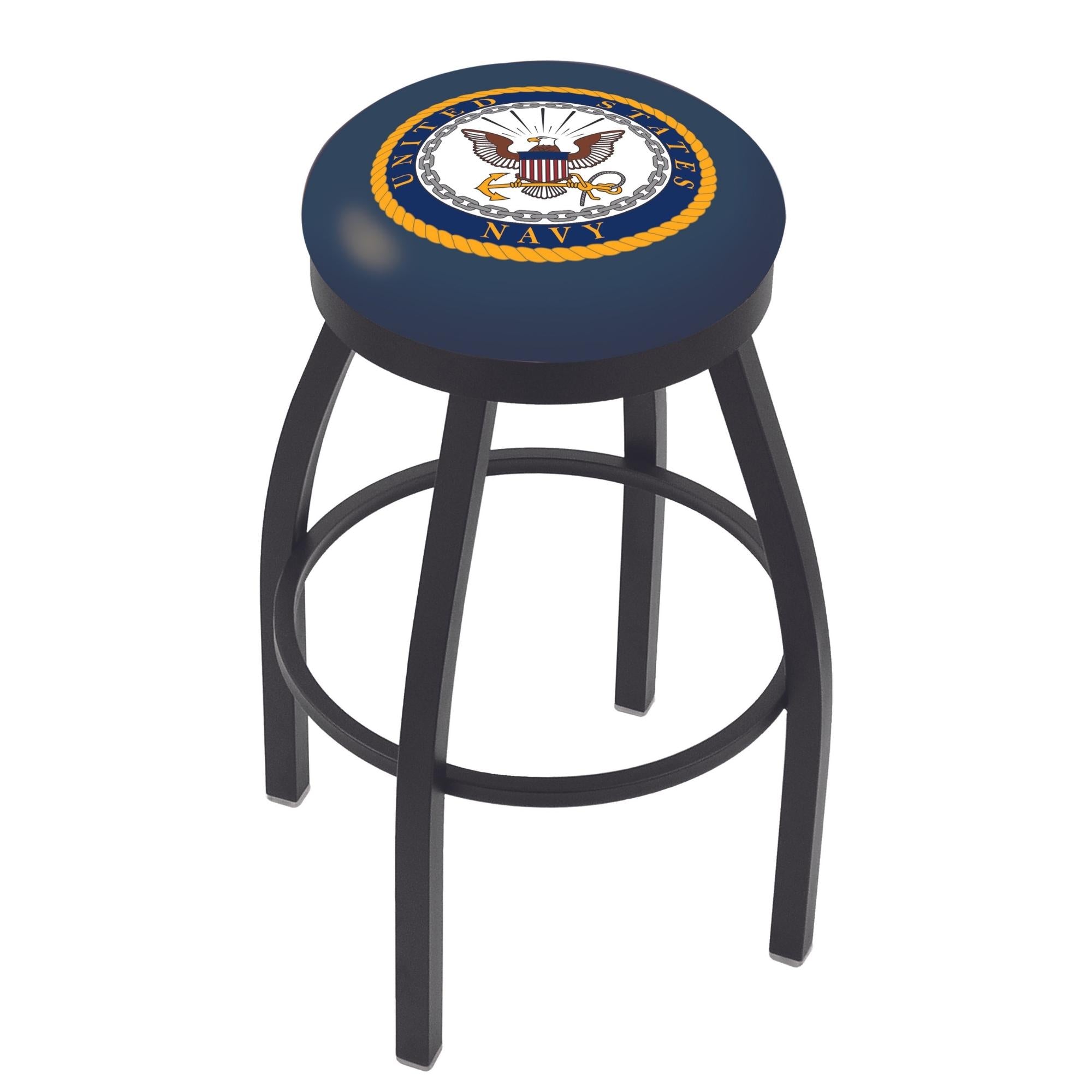 Navy Eagle Swivel Stool (Black Finish)