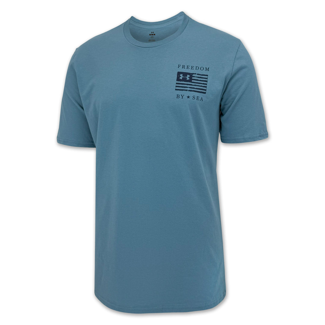 Navy Under Armour Freedom By Sea Skull T-Shirt (Blue)