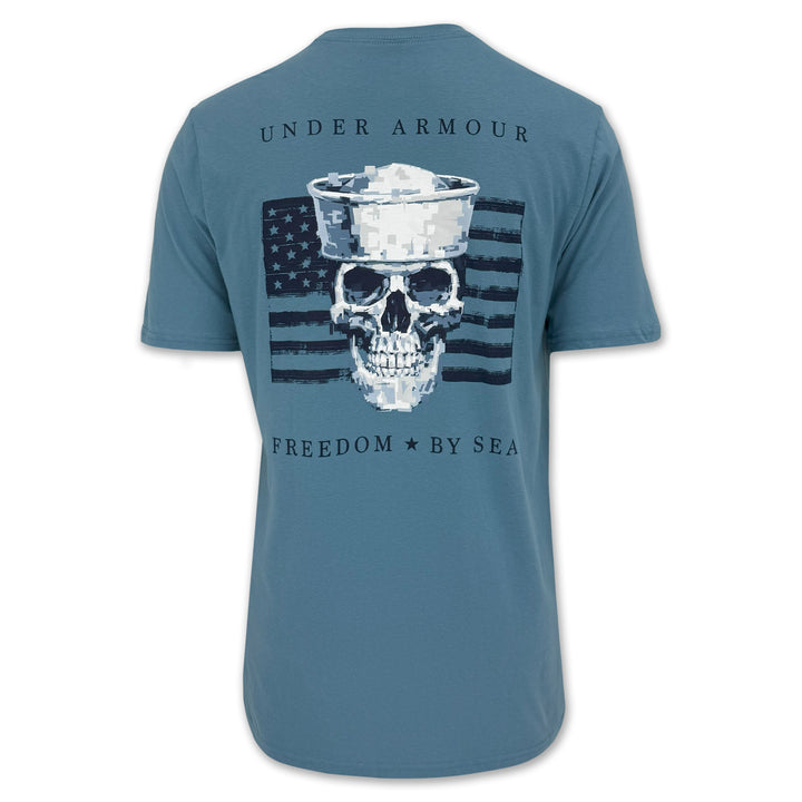Navy Under Armour Freedom By Sea Skull T-Shirt (Blue)