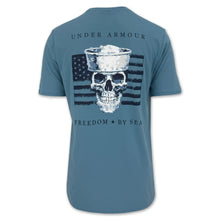 Load image into Gallery viewer, Navy Under Armour Freedom By Sea Skull T-Shirt (Blue)