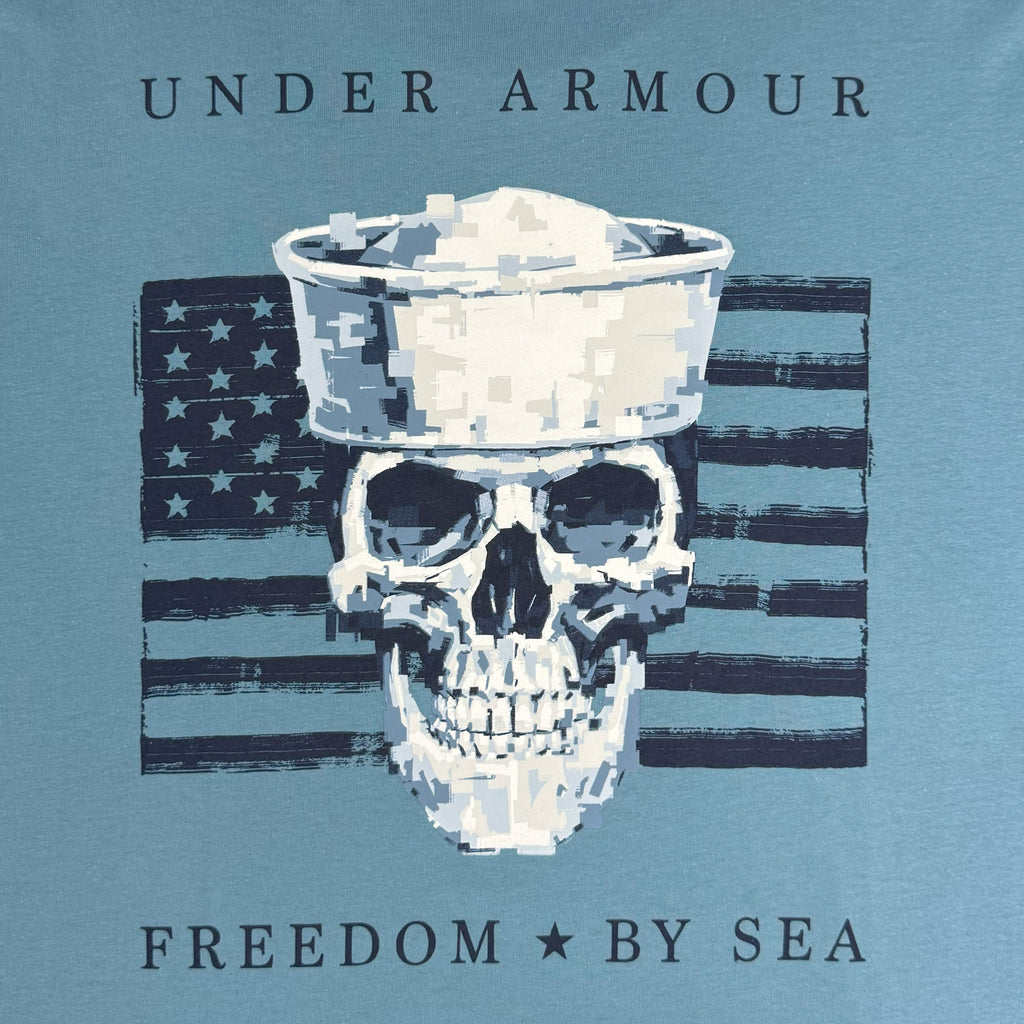 Navy Under Armour Freedom By Sea Skull T-Shirt (Blue)