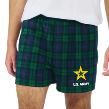 Load image into Gallery viewer, Army Star Mens Flannel Shorts (Blackwatch)