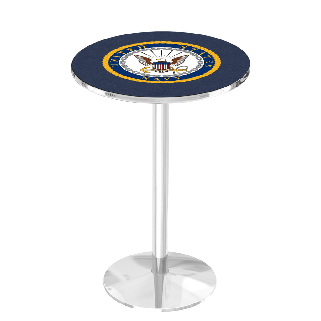 Navy Eagle Pub Table with Round Base