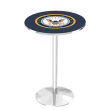 Load image into Gallery viewer, Navy Eagle Pub Table with Round Base