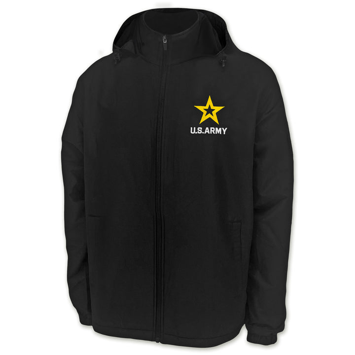 Army Star Atmos Pro Fleece Lined Hooded Jacket (Black)