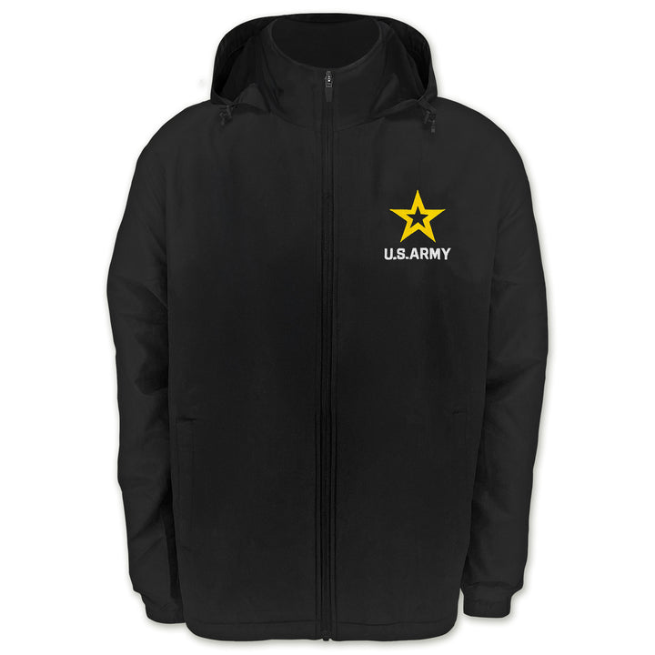 Army Star Atmos Pro Fleece Lined Hooded Jacket (Black)