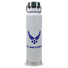 Load image into Gallery viewer, Air Force Wings Stainless Water Bottle (White)