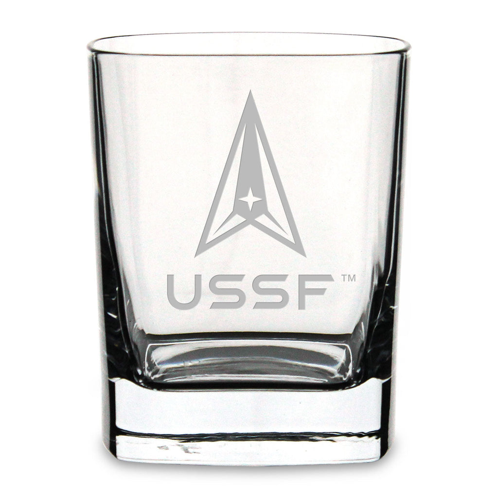 US Space Force Square 11.75oz Double Old Fashion Glass*