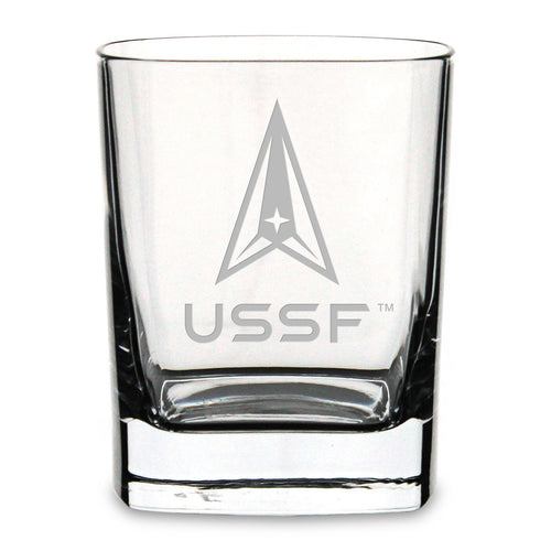 US Space Force Square 11.75oz Double Old Fashion Glass*