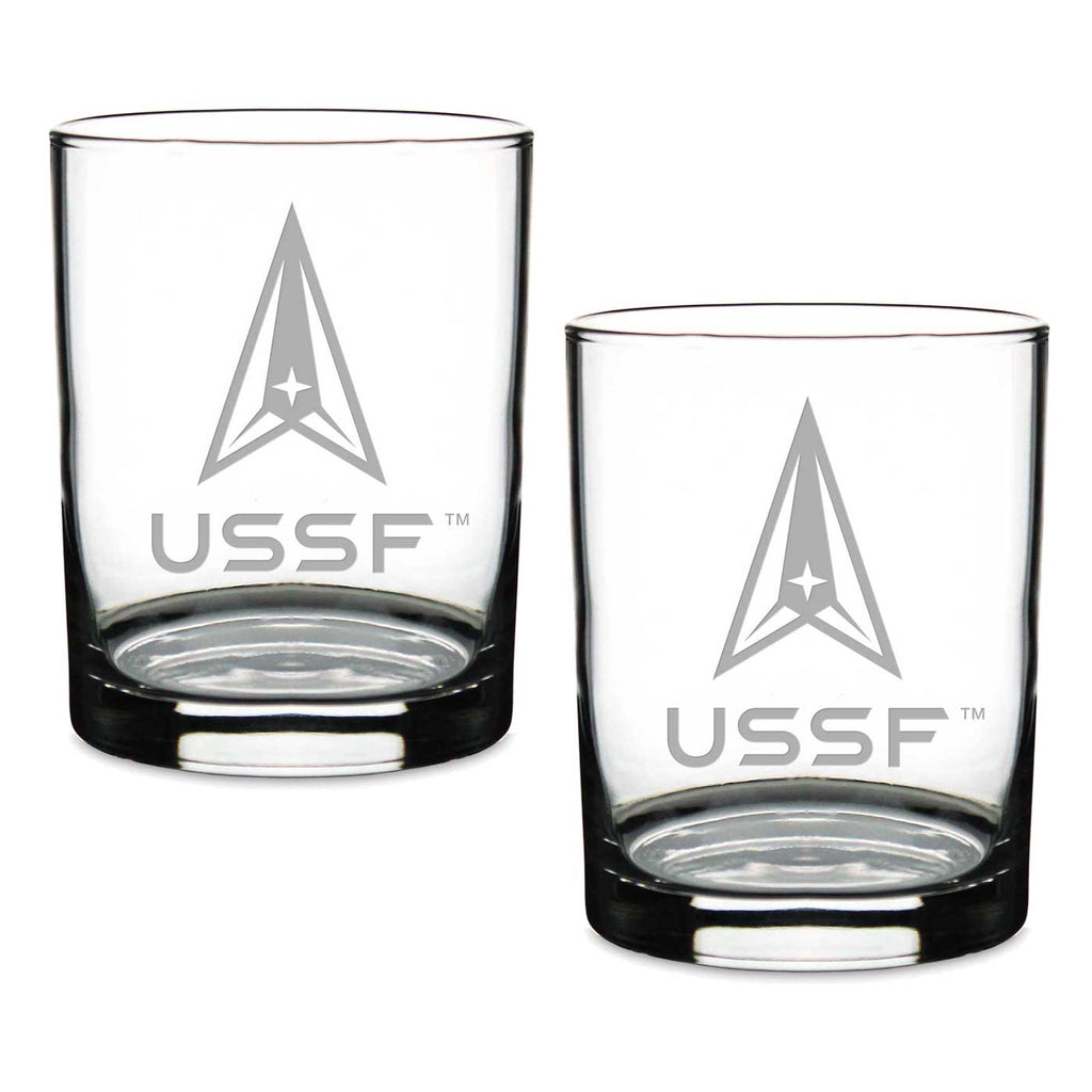 Space Force Set of 2 14oz Double Old Fashioned Glasses*