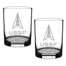 Load image into Gallery viewer, Space Force Set of 2 14oz Double Old Fashioned Glasses*