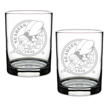 Load image into Gallery viewer, Seabees Set of 2 14oz Double Old Fashioned Glasses*