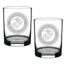 Load image into Gallery viewer, Marines Seal Set of 2 14oz Double Old Fashioned Glasses*