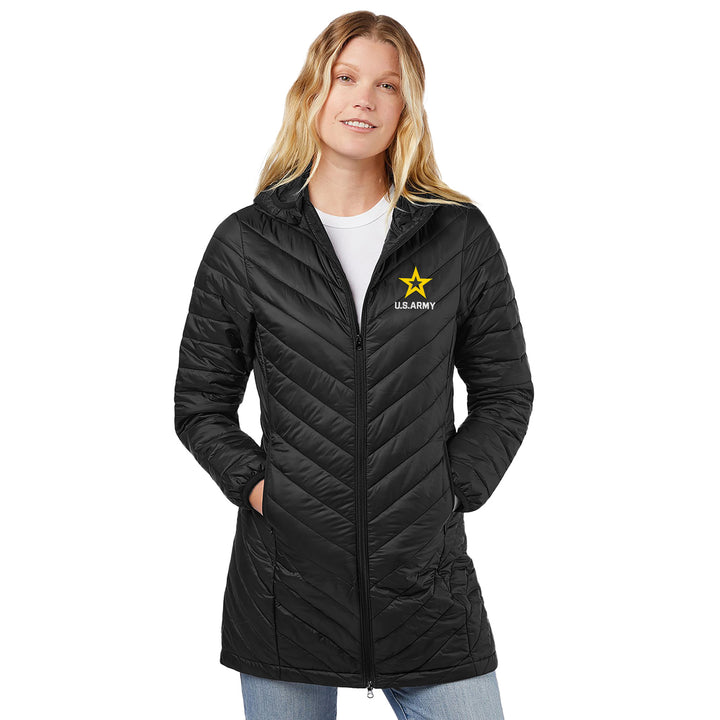 Army Star Ladies Long Helio Insulated Coat (Black)