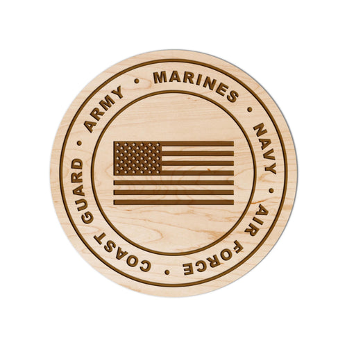 U.S. Armed Services With Flag Coaster