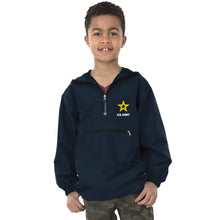 Load image into Gallery viewer, Army Star Youth Pack-N-Go Pullover