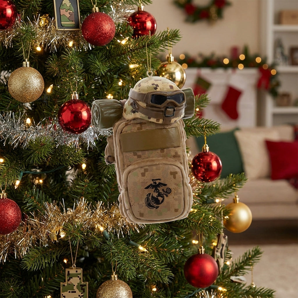 USMC Backpack with Helmet Ornament