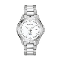 Load image into Gallery viewer, Navy Anchor Bulova Men&#39;s Sport Classic Stainless Steel Watch (White Dial)
