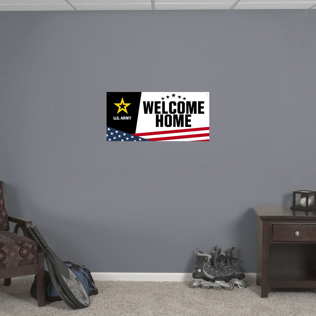 US Army Welcome Home Arched Stars Banner