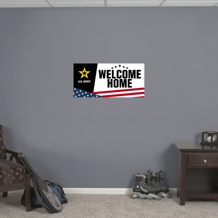 US Army Welcome Home Arched Stars Banner