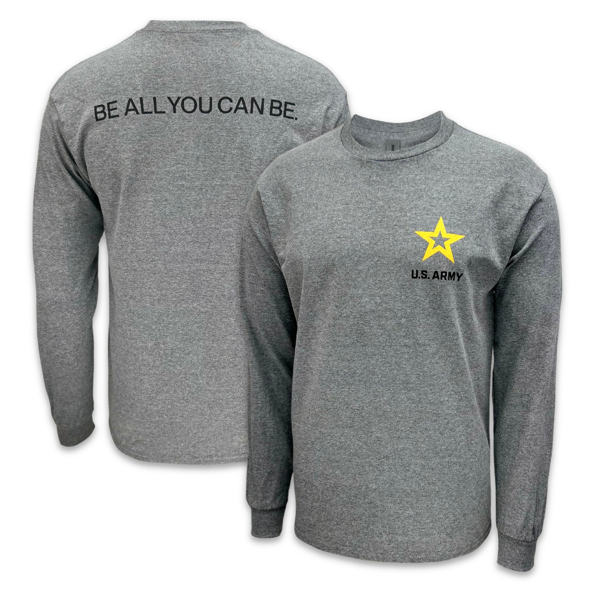 Army Be All You Can Be 2-Sided Long Sleeve T-Shirt (Grey)