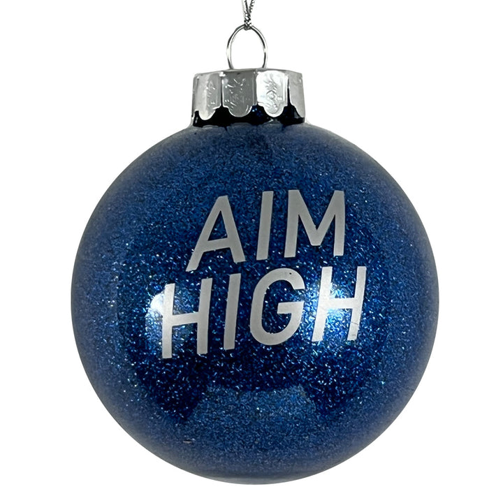U.S Air Force Wings Aim High Glass Ball Ornament (Royal)