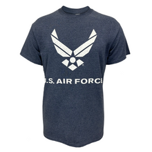 Load image into Gallery viewer, Air Force Distressed Wings T-Shirt (Heather Navy)