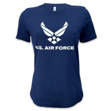 Load image into Gallery viewer, Air Force Ladies Logo Core T-Shirt (Navy)