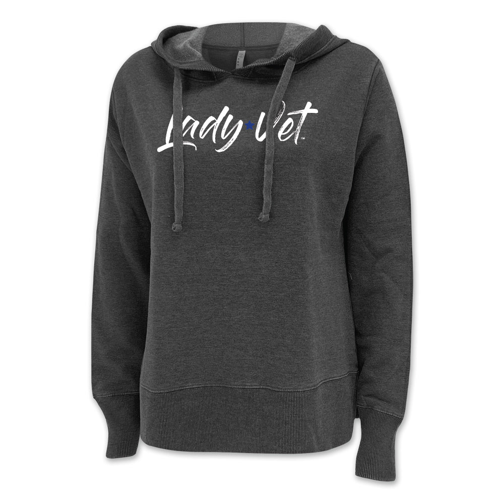 Pick Your Design Air Force Ladies Hooded Sweatshirt (Washed Black)