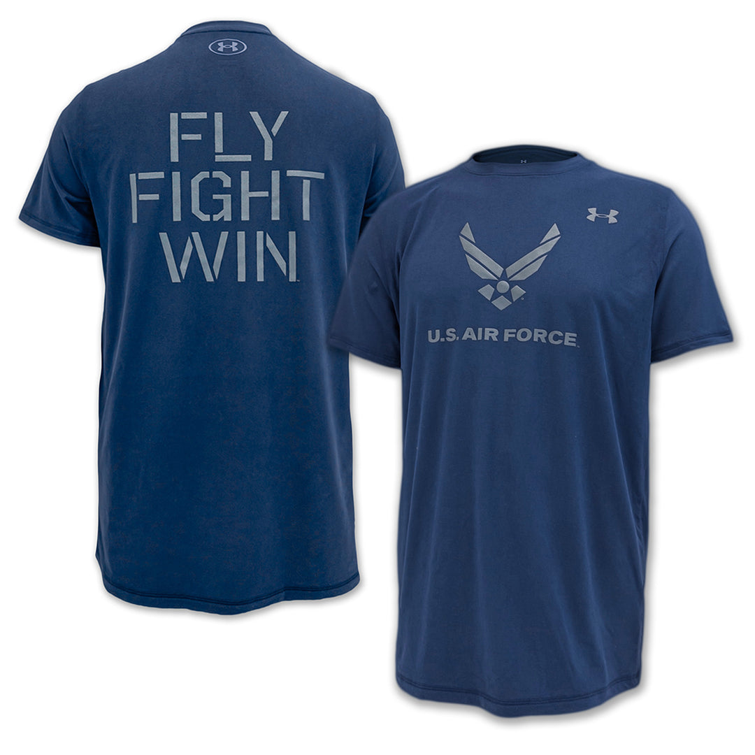 Air Force Under Armour Fly Fight Win Tech T-Shirt (Navy)
