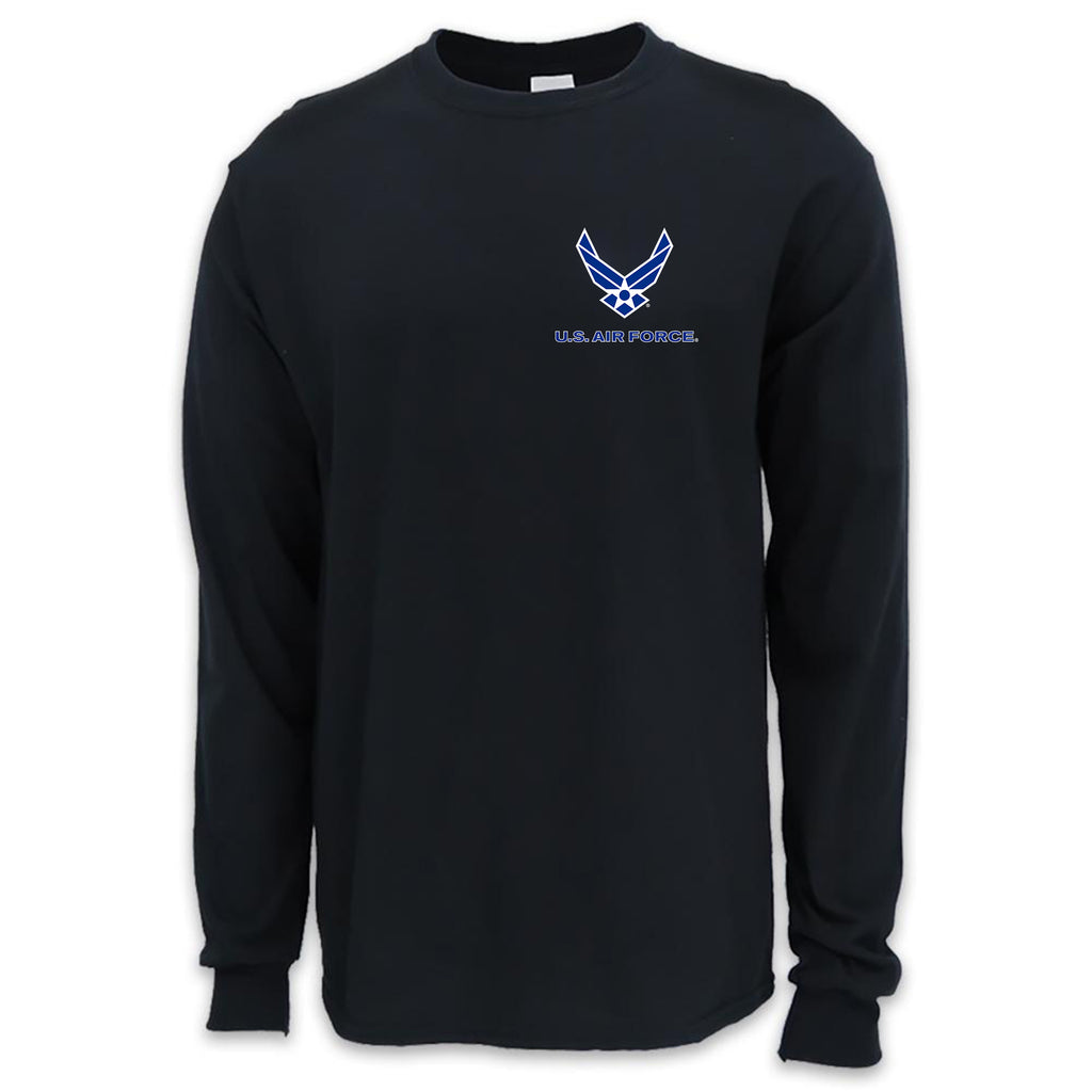 Pick Your Design Air Force Long Sleeve T-Shirt (Black)