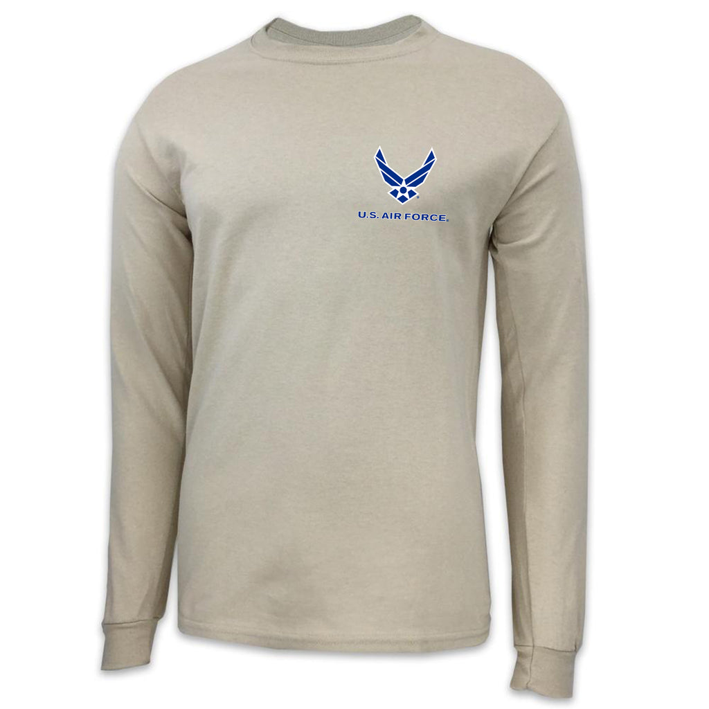 Pick Your Design Air Force Long Sleeve T-Shirt (Tan)