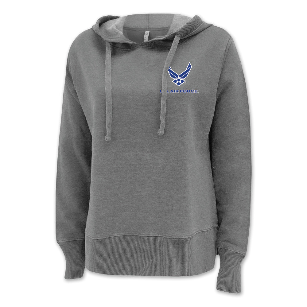 Air Force Wings Left Chest Ladies Hood