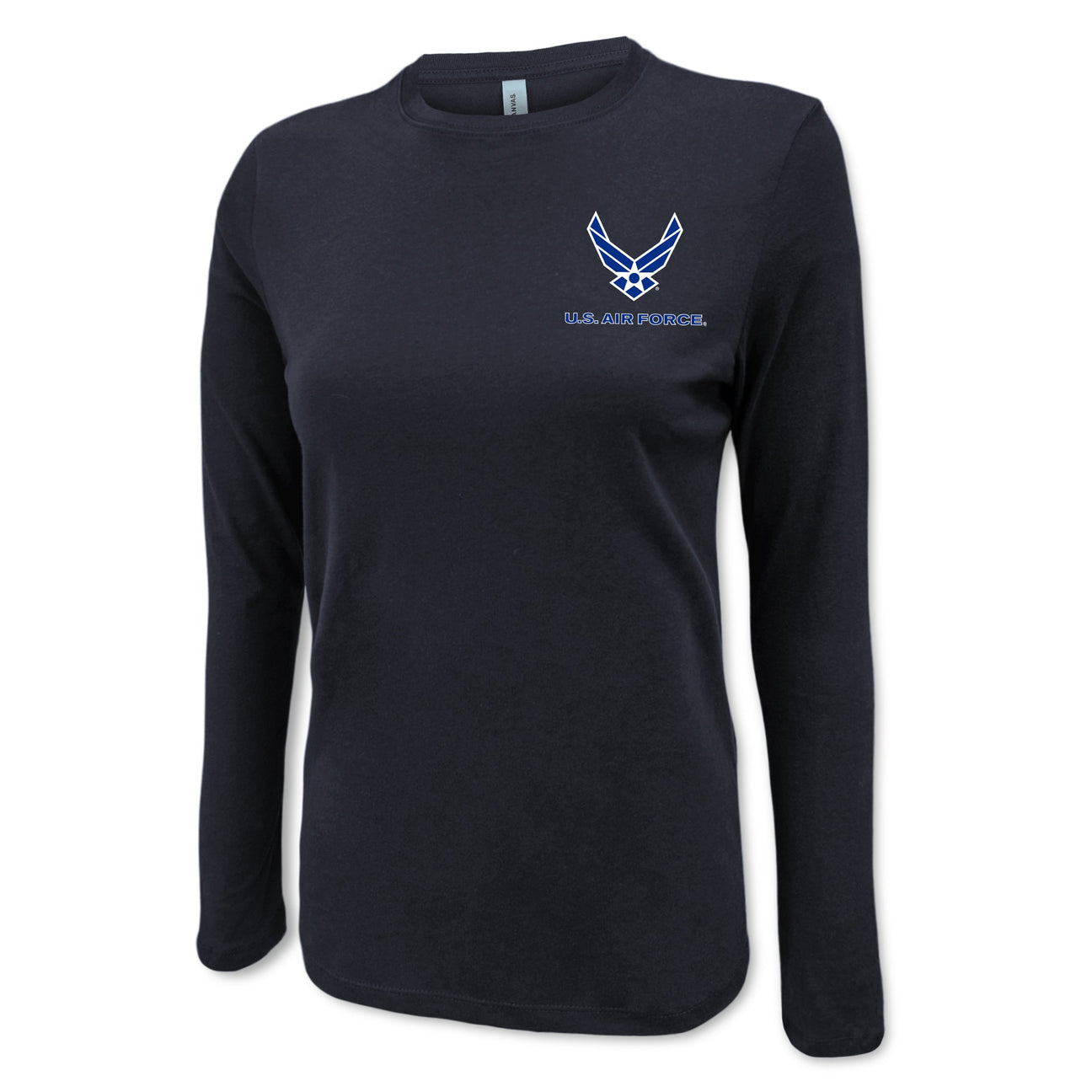 Pick Your Design Air Force Ladies Long Sleeve T-Shirt (Black)