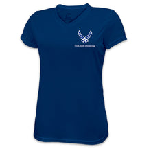 Load image into Gallery viewer, Air Force Ladies Wings Left Chest Performance T-Shirt