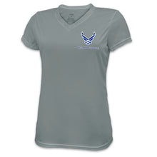 Load image into Gallery viewer, Air Force Ladies Wings Left Chest Performance T-Shirt