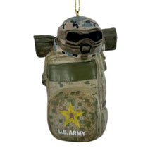 Load image into Gallery viewer, Army Backpack with Helmet Ornament