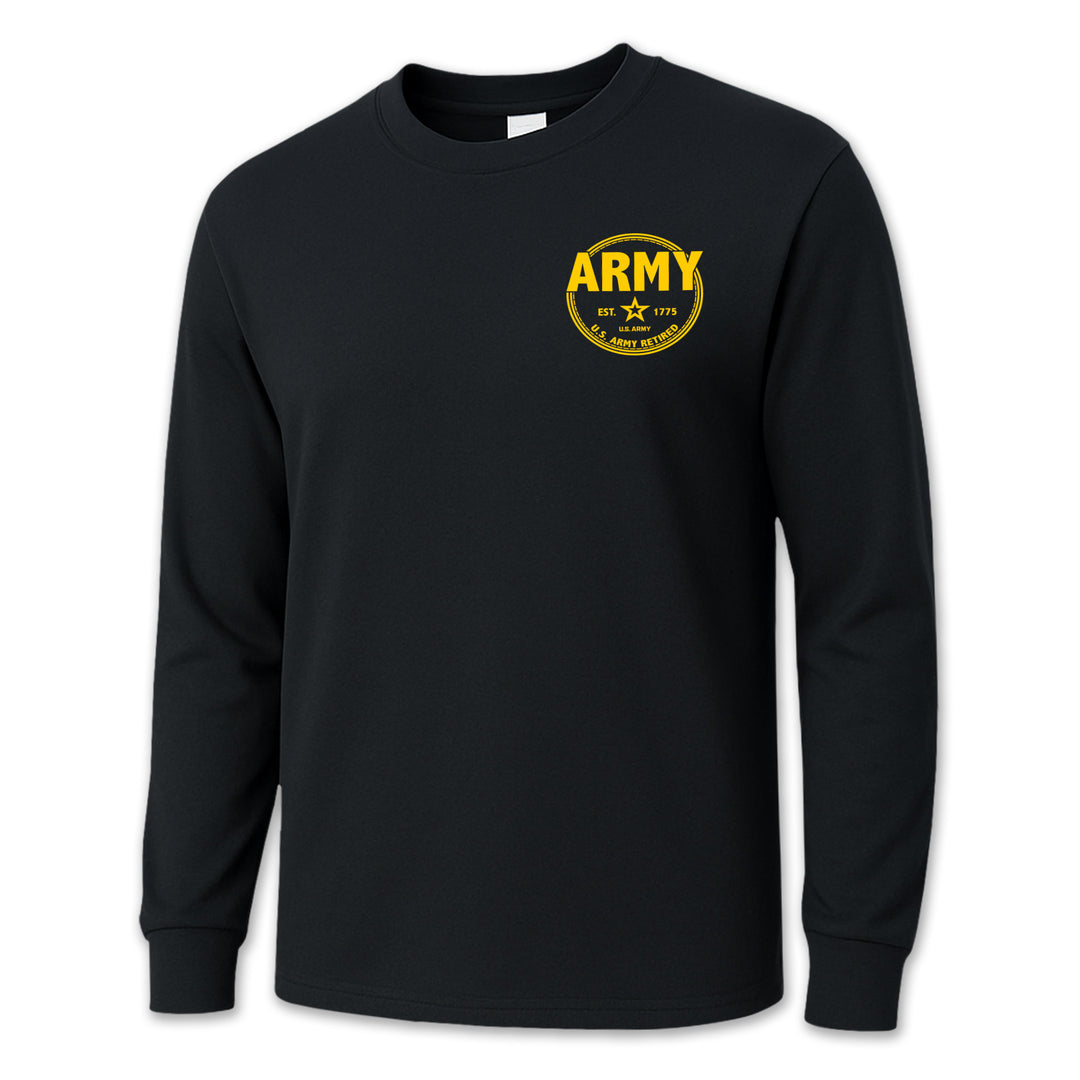 Army Retired Left Chest Long Sleeve T-Shirt