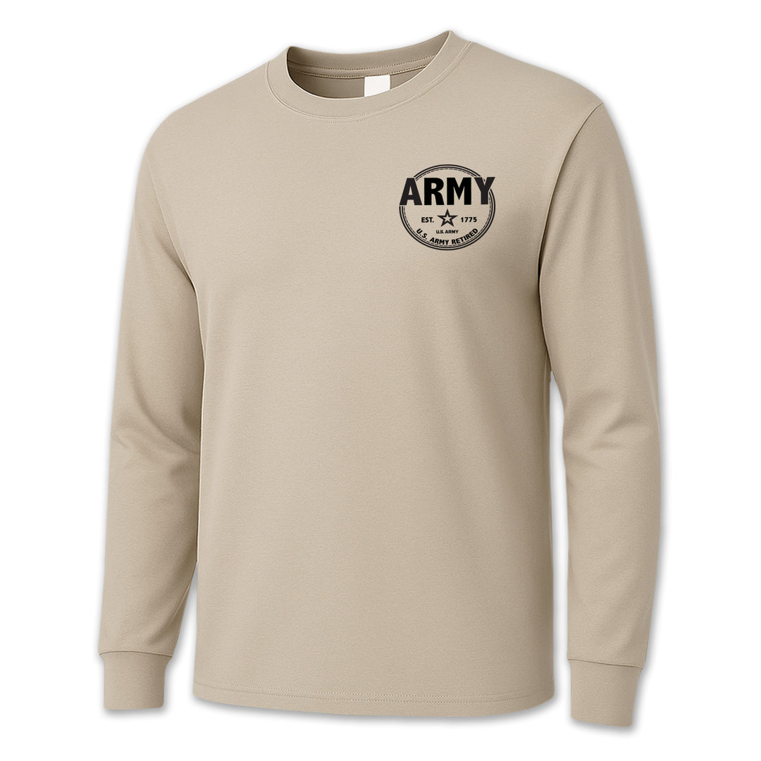 Army Retired Left Chest Long Sleeve T-Shirt