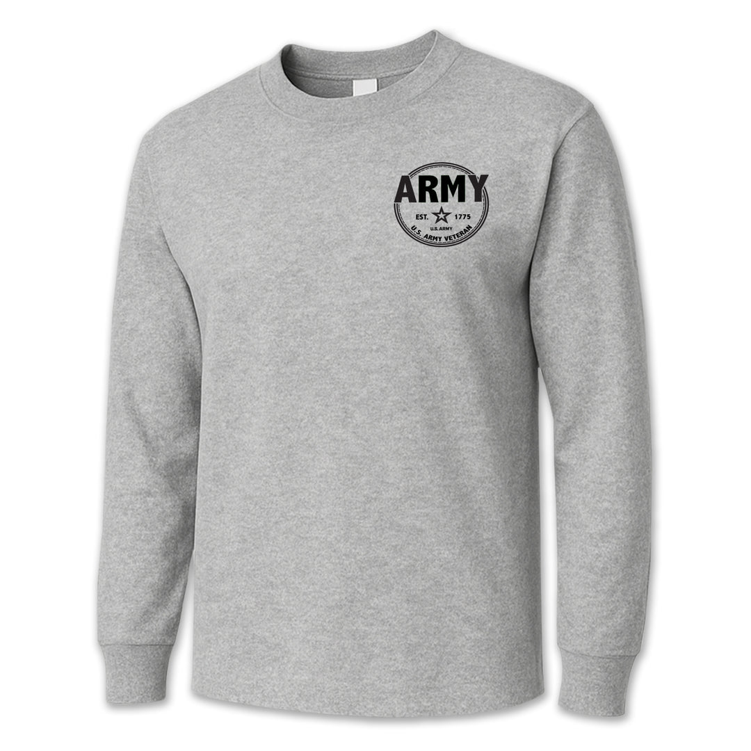 Army Veteran Left Chest Long Sleeve T-Shirt