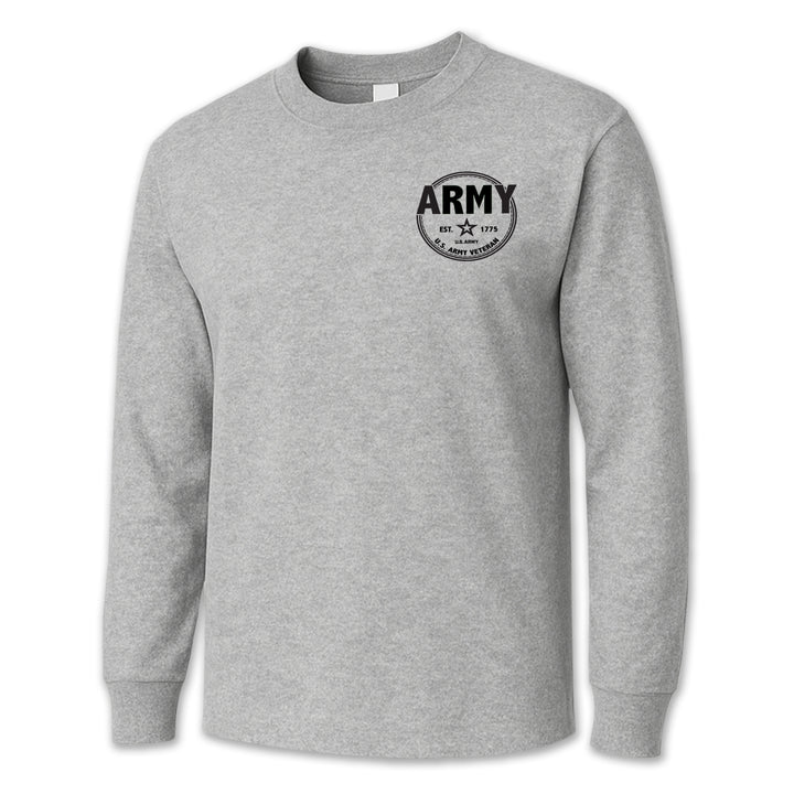 Army Veteran Left Chest Long Sleeve T-Shirt