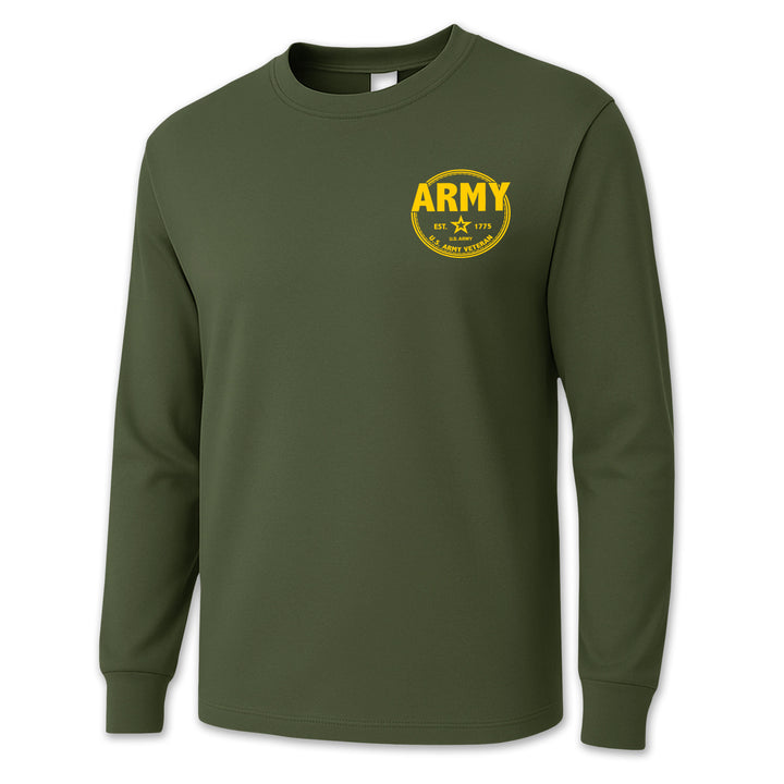 Army Veteran Left Chest Long Sleeve T-Shirt