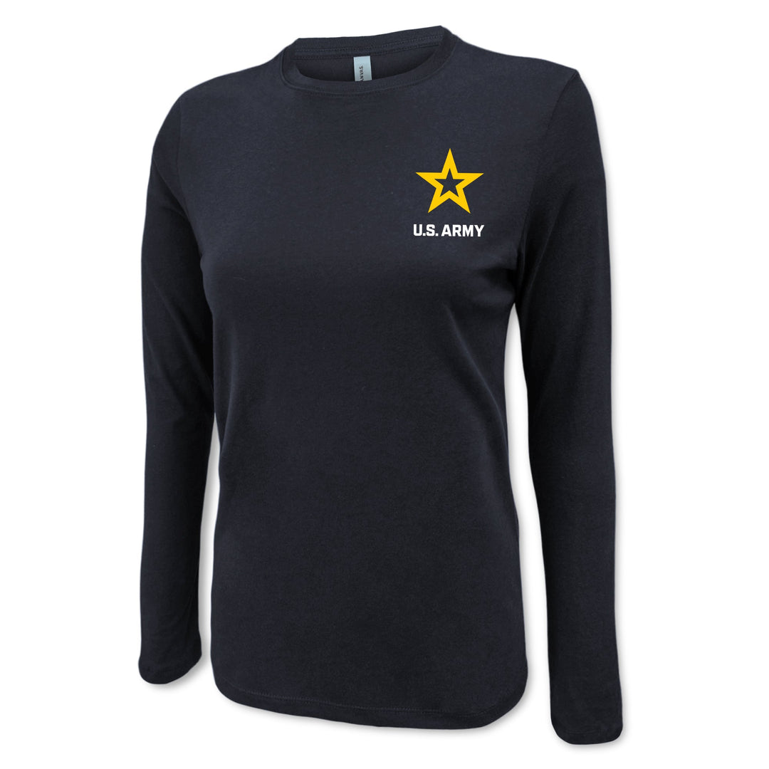 Army Star Ladies Left Chest Long Sleeve T-Shirt