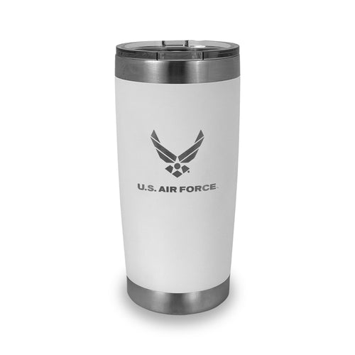 Air Force Wings Stainless Steel Laser Etched 20oz Tumbler (White)