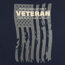 Load image into Gallery viewer, Air Force Veteran Flag Long Sleeve T-Shirt (Navy)