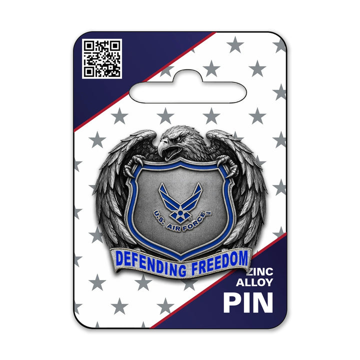 Air Force Eagle Embrace Defending Freedom Pin