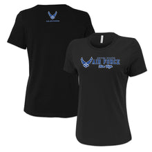 Load image into Gallery viewer, Pick Your Design Air Force Ladies T-Shirt (Black)