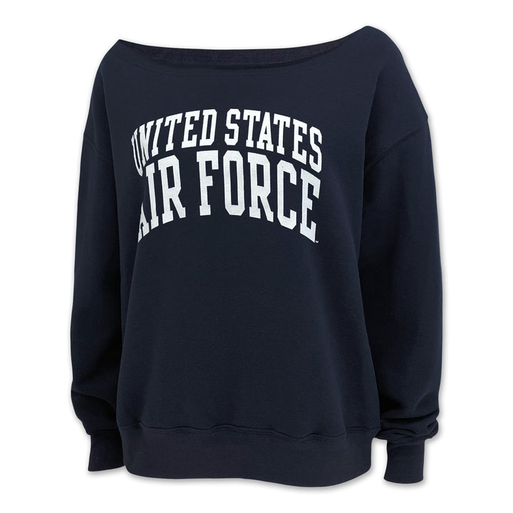 Air Force Ladies Tiffany Off the Shoulder Sweatshirt (Navy)