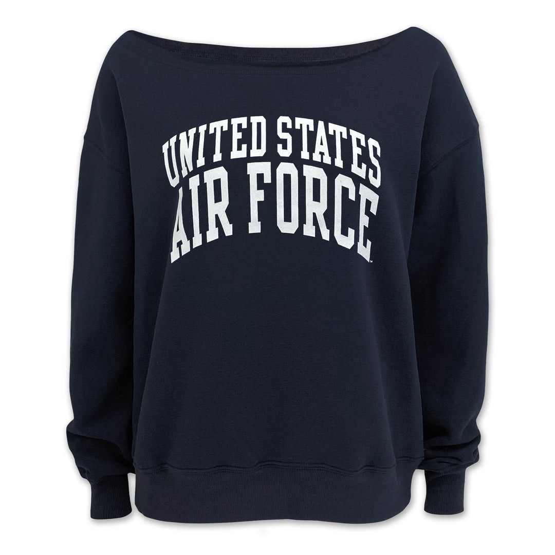 Air Force Ladies Tiffany Off the Shoulder Sweatshirt (Navy)