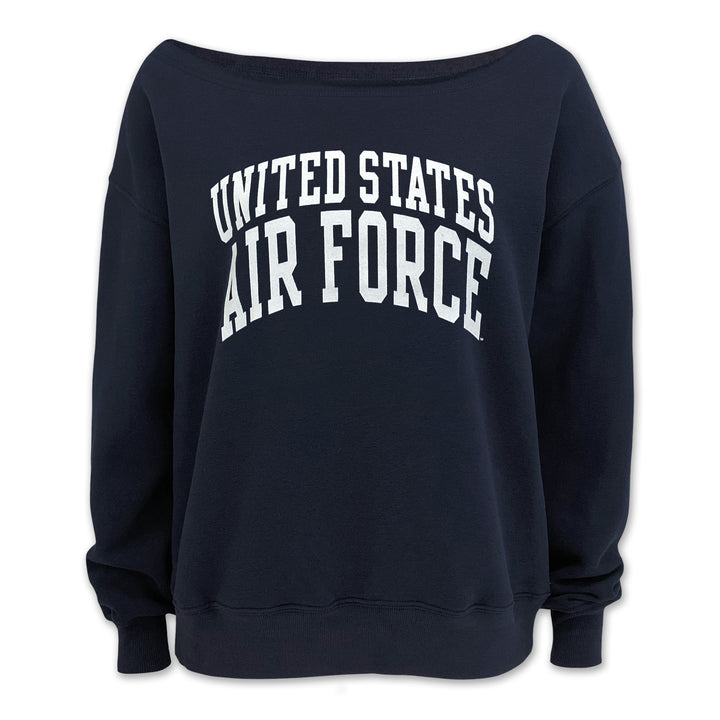 Air Force Ladies Tiffany Off the Shoulder Sweatshirt (Navy)
